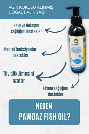 Fish Oil - 200 ml. - Deri ve tüy sağlığını destekleyen balık yağı (omega 3-6)