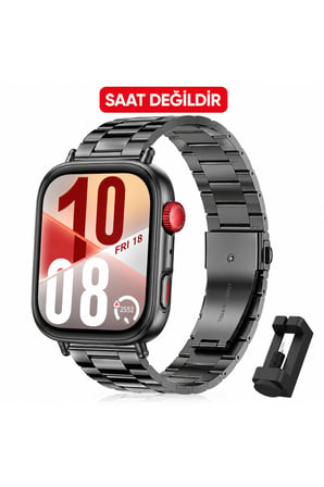Huawei Watch Fit 3 / Fit 4 / Fit 4 Pro / Fit 5 / Fit 5 Pro Uyumlu Paslanmaz Metal Bakla Tasarımlı Çelik Kordon