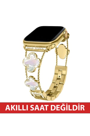Huawei Watch Fit 3 / Fit 4 / Fit 4 Pro / Fit 5 / Fit 5 Pro Uyumlu Lüks Taşlı Çiçekli Metal Kordon Şık Kadın Saat Kayışı