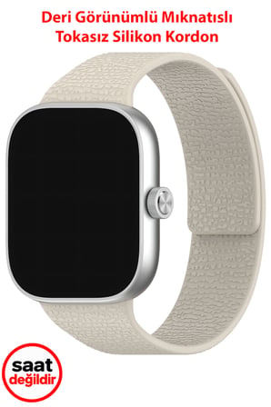 Huawei Fit 3 / Fit 4 / Fit 4 Pro / Fit 5 / Fit 5 Pro Uyumlu Deri Görünümlü Mıknatıslı Tokasız Silikon Kordon
