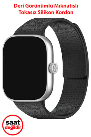 Huawei Fit 3 / Fit 4 / Fit 4 Pro / Fit 5 / Fit 5 Pro Uyumlu Deri Görünümlü Mıknatıslı Tokasız Silikon Kordon