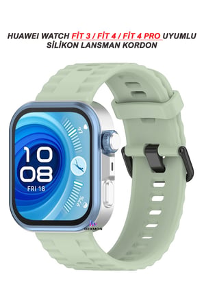 Huawei Watch Fit 4 / Fit 4 Pro / Fit 3 Uyumlu Ribbed Çizgi Desenli Tokalı Lansman Silikon Kordon