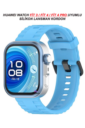 Huawei Watch Fit 4 / Fit 4 Pro / Fit 3 Uyumlu Ribbed Çizgi Desenli Tokalı Lansman Silikon Kordon
