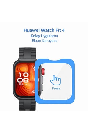 Huawei Watch Fit 4 Pro Kolay Uygulama Hizalama Aparatlı Cam Ekran Koruyucu