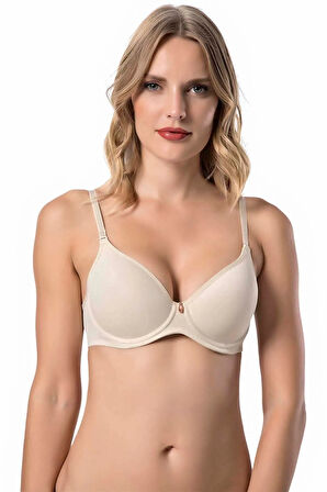 9600 Micro Kaplı Kulaksız Push Up Balenli Silikonlu Sütyen