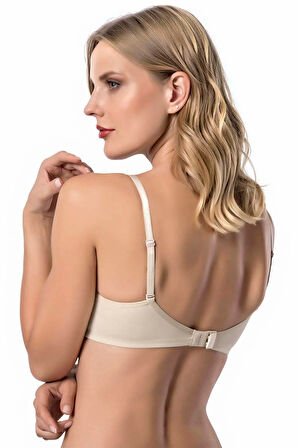 9600 Micro Kaplı Kulaksız Push Up Balenli Silikonlu Sütyen