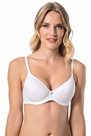 9600 Micro Kaplı Kulaksız Push Up Balenli Silikonlu Sütyen