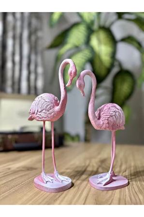 2'li Şık Dekoratif Flamingo Pembe Renk Dekor Obje Dekorasyon