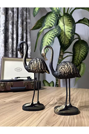 2'li Şık Dekoratif Flamingo Siyah Renk Dekor Obje Dekorasyon