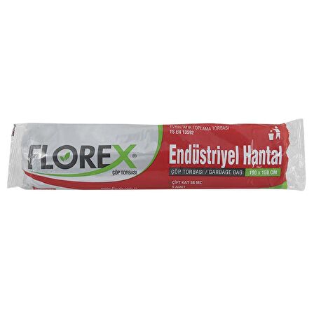 Florex 240 Litre Konteyner Çöp Torbası Poşeti / 100 x 150 Cm. / 400 Gr. - Koli