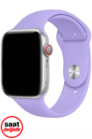 Apple Watch 42 44 45 49 mm Uyumlu Kordon Renkli Çiçek Desenli Siyah Silikon Kayış Bileklik