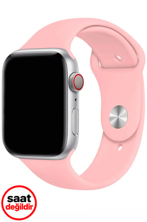 Apple Watch 42 44 45 49 mm Uyumlu Kordon Renkli Çiçek Desenli Siyah Silikon Kayış Bileklik