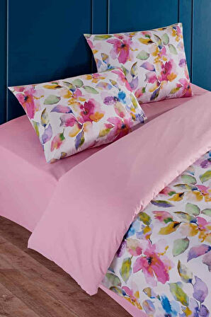 Flowers %100 Pamuk Çift Kişilik Nevresim Takımı