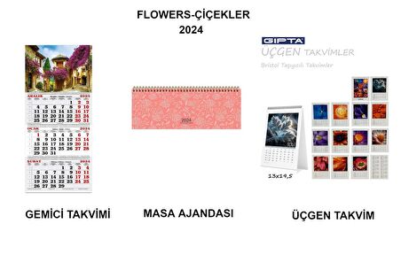 Flowers-Çiçekler 2024 Takvim Seti