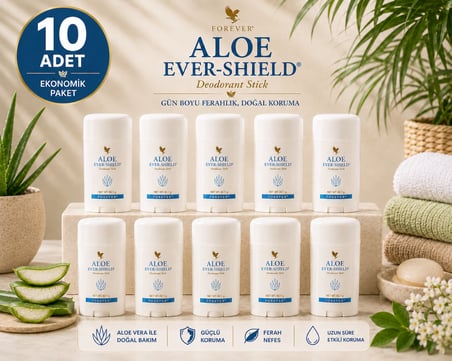 Forever Aloe Ever-Shield Stick Deodorant (Alüminyum Tuzu İçermez) 10 x 92,1 g