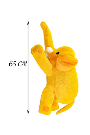 Sevimli Uyku Arkadaşım Fil Peluş Sarı 65 cm