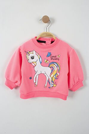 Unicorn Sweet Dreams Baskılı Bebek Takım - Pembe