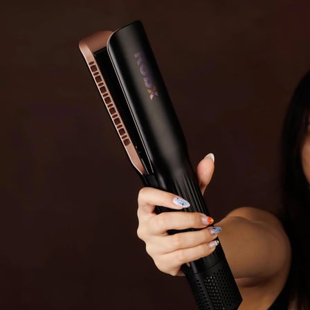 Robx Hava Üflemeli Saç Düzleştirici Siyah Keratin Seramik 80°C - 180°C Isı Ayarı 2 Metre Kablo