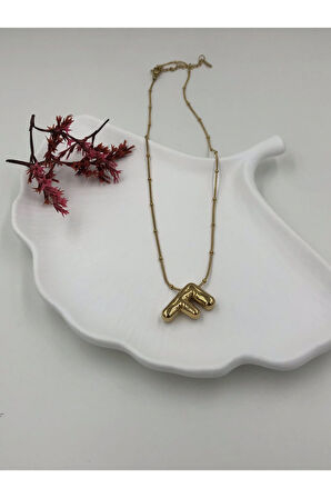 Çelik (F) Harfli Balon Kolye Antialerjik harf kolye F harfi balon bubble çelik 45 CM FMACCESORİES