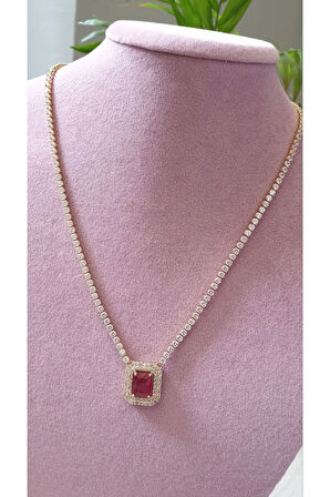 SU YOLU KOLYE BAGET TAŞLI 316L ÇELİK VİP PASLANMAZ ÇELİK ANTİ ALERJİK KARARMAZ SERİ FMACCESORİES