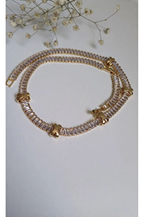 XO MARKABAGET SU YOLU TAŞLI YENİ SEZON TREND KOLYE T316L ÇELİK ANTİALERJİK DÖNMEZ CHOKER & KOLYE