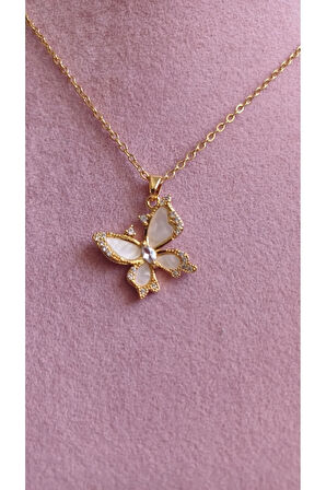 Kelebek Kolye Çelik Kolye Çelik Kadın Vintage Tasarım 316l Paslanmaz Çelik