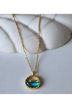 Çelik Kararmaz Yunus Balığı Kadın Kolye