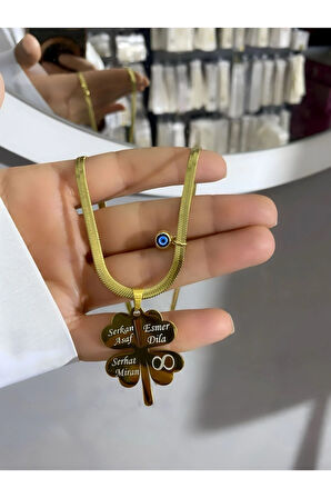 ÇELİK İSİMLİ YONCA KOLYE