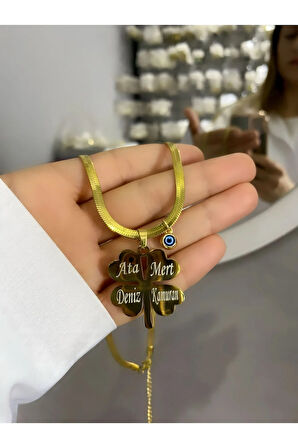 ÇELİK İSİMLİ YONCA KOLYE