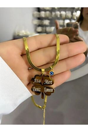 ÇELİK İSİMLİ YONCA KOLYE