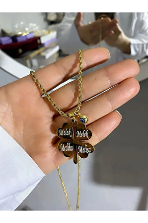 ÇELİK KİŞİYE ÖZEL YONCA KOLYE