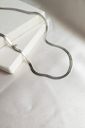 Italyan Model Muhteşem Dokulu Zincir Zarif Çelik Kadın Kolye