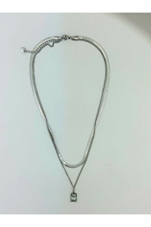 2Lİ YASSI İTALYAN ZİNCİRLİ BAGET KOLYE