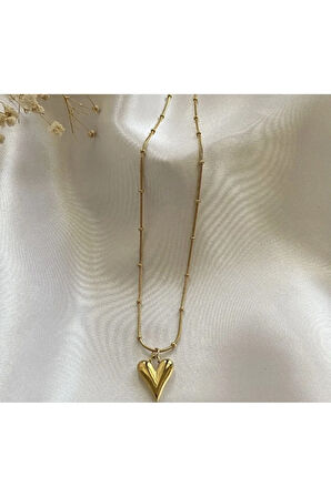 Gold Renk Dore Kalpli Çelik Kolye