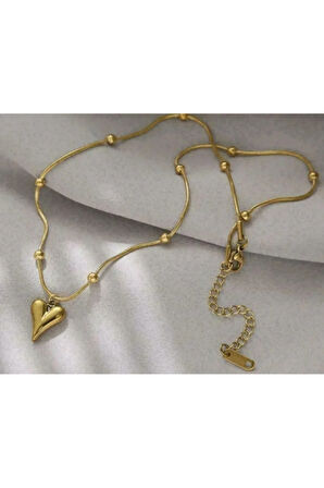 Gold Renk Dore Kalpli Çelik Kolye