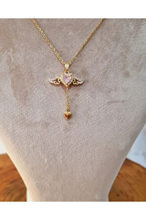 Kanatlı Kalp Model Kolye