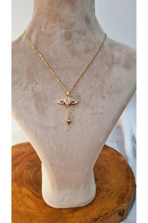 Kanatlı Kalp Model Kolye