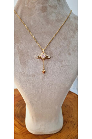 Kanatlı Kalp Model Kolye