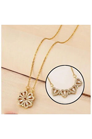 Açılabilir kalpli yonca çelik kolye