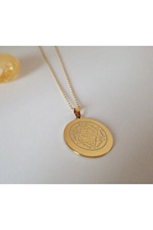 Sayı Sekanslarıyla Hz. Süleyman Mührü Çelik Kolye