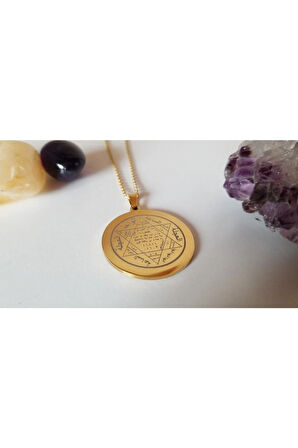 Sayı Sekanslarıyla Hz. Süleyman Mührü Çelik Kolye