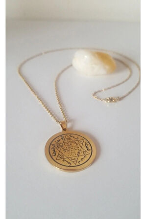 Sayı Sekanslarıyla Hz. Süleyman Mührü Çelik Kolye