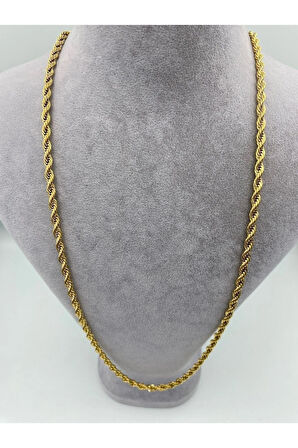 4 Mm Burgu Zincir Antialerjik Paslanmaz Çelik Kolye 70 Cm