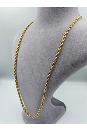 4 Mm Burgu Zincir Antialerjik Paslanmaz Çelik Kolye 70 Cm