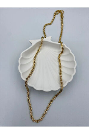 4 Mm Burgu Zincir Antialerjik Paslanmaz Çelik Kolye 70 Cm