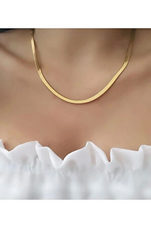 Çelik Italyan Ezme Zincir Kolye