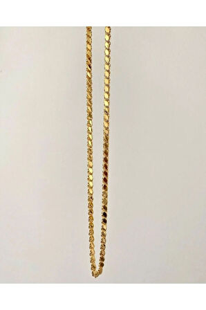 14 Ayar Altın Kaplama Arpa Zincir , Halep Zinciri 60 Cm Kolye