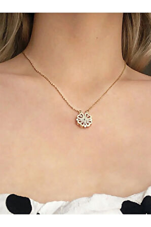 Kalp Yonca Çelik Kolye