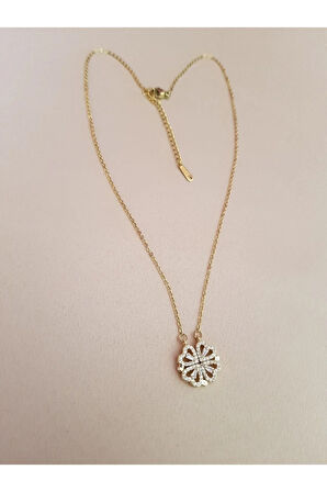 Kalp Yonca Çelik Kolye