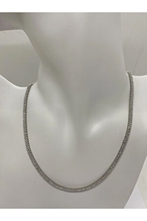 Su Yolu Zirkon Taşlı Ince Tasarım Kadın Çelik Kolye